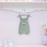 Romper Bolso Com Flor Verde ( G )